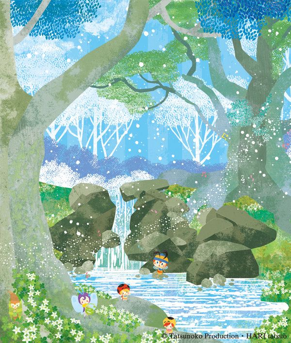 絵画 昆虫物語みなしごハッチ ポーチュラカ(400x400mm) はりたつお 