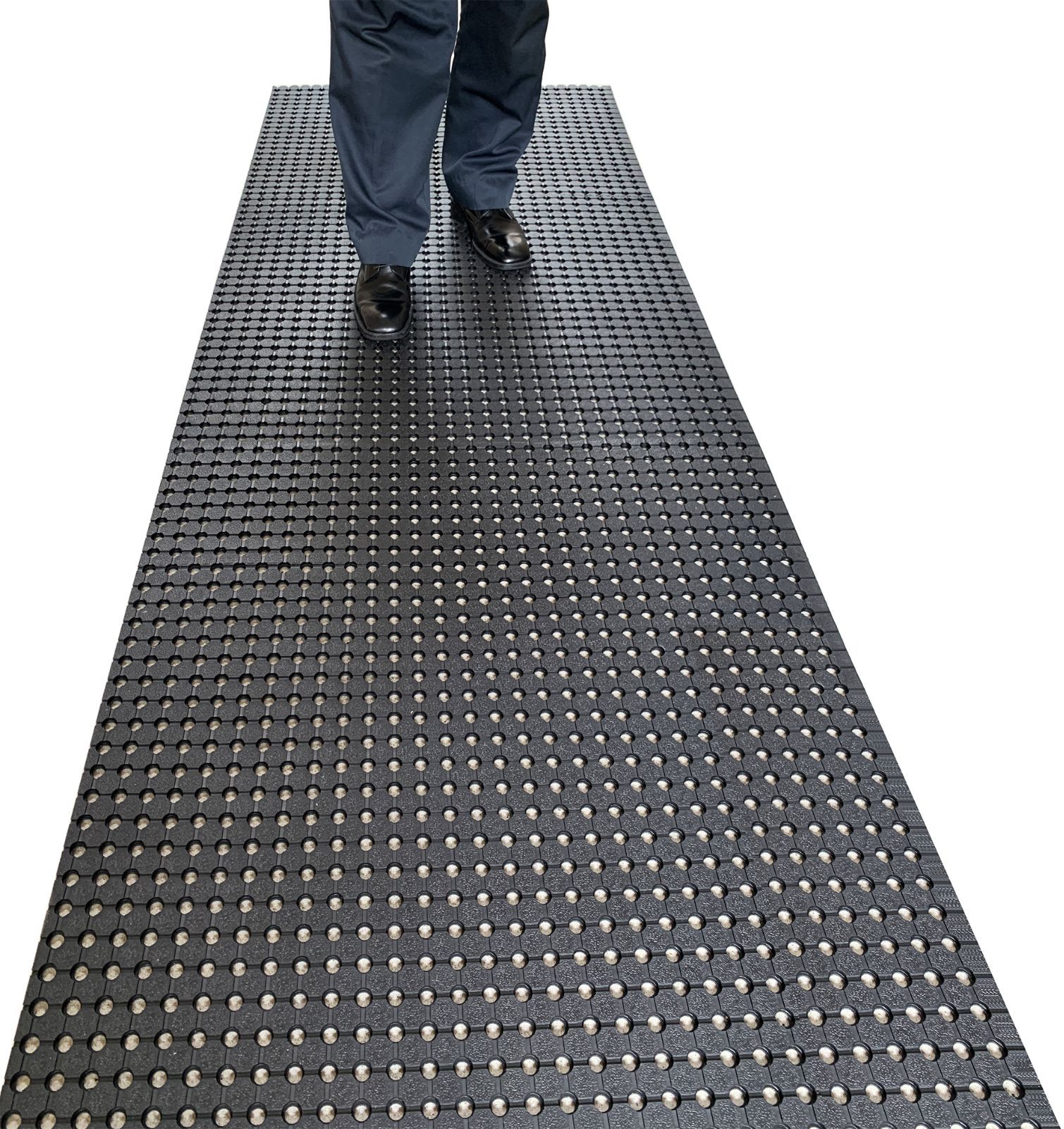 防滑 水はけゴムマット BLACK DRY ブラックドライ 90cm×2m 屋外用 ゴムタイル状水はけ機構 排水 有孔 穴あき 透水 水抜き 滑り止めマット ノンスリップ 施設 エントランス フロア 出入り口 工場 作業場 現場 歩行