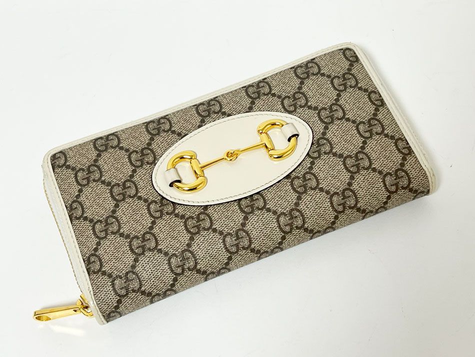 GUCCI グッチ ファスナー財布 ホースビット GGスプリーム PVC レザー
