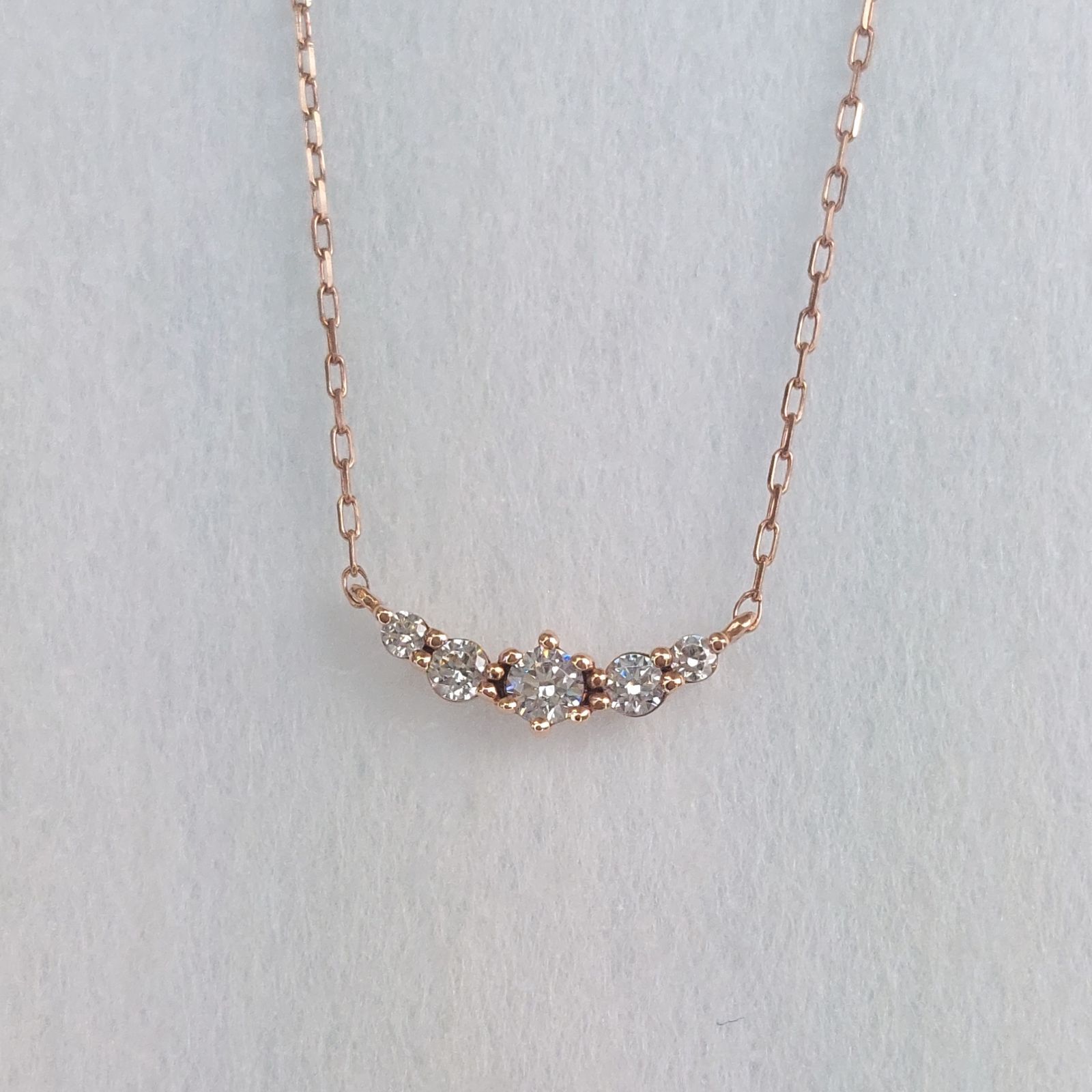 USED品】4℃ K10PG×ジルコニア ネックレス ヨンドシー 10金 ピンク