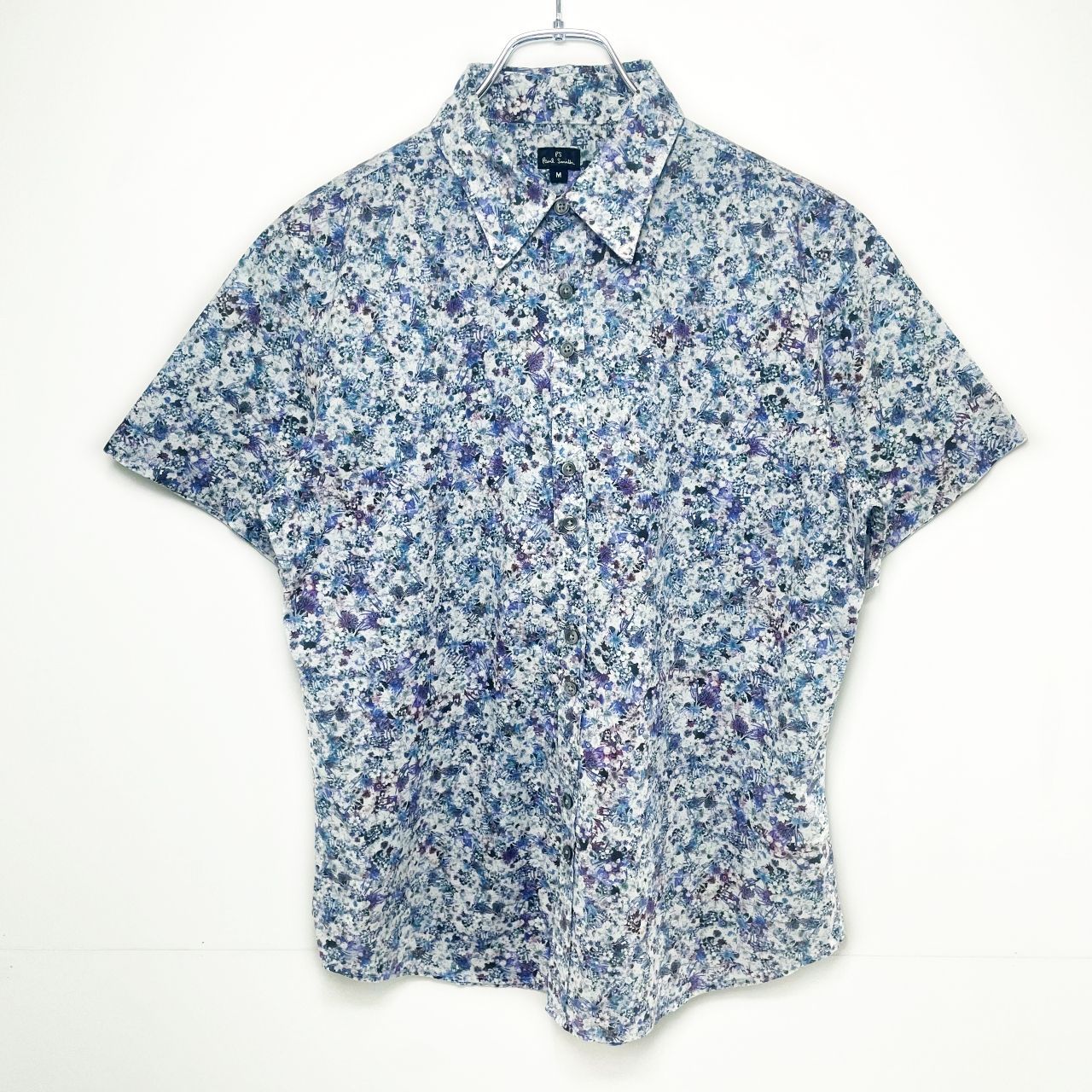 Paul Smith ポールスミス 花柄半袖シャツ メンズ サイズ表記M ブルー