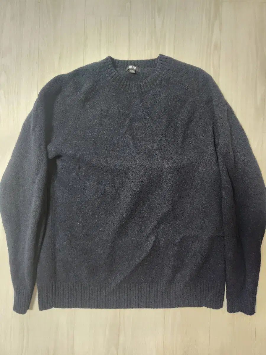 UNIQLO(ユニクロ) ラムズウール ニット セーター ネイビー xl