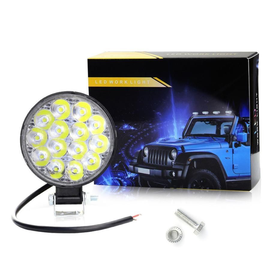 42W 作業灯 LED ワークライト 6500K 広角タイプ ホワイト 12V 車 SUV UTV ATV ボート 4X4 建築機械 道路照明 工事現場 4個