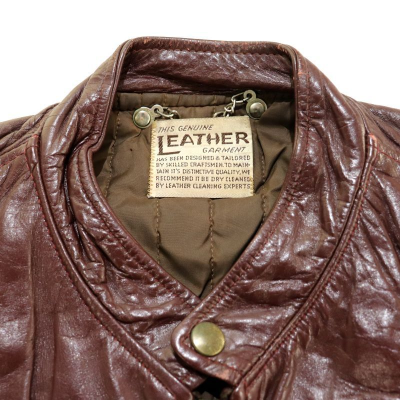 70s VINTAGE THE GENUINE LEATHER 本革 ジャケット 70s vintage THIS GENUINE LEATHER GARMENT レザージャケット