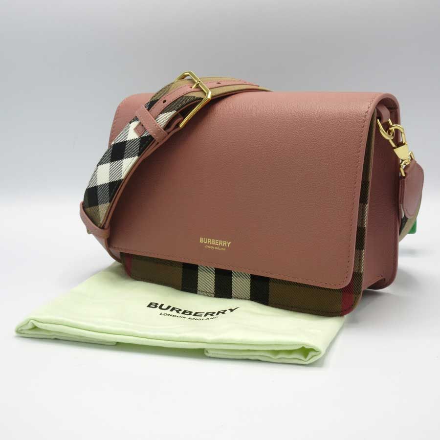 バーバリー ショルダーバッグ BURBERRY MACKFORD レザー チェック柄 2WAY 斜め掛け 8113398 DARK ROSEWOOD アウトレット レディース DECORATOM_COM_BR