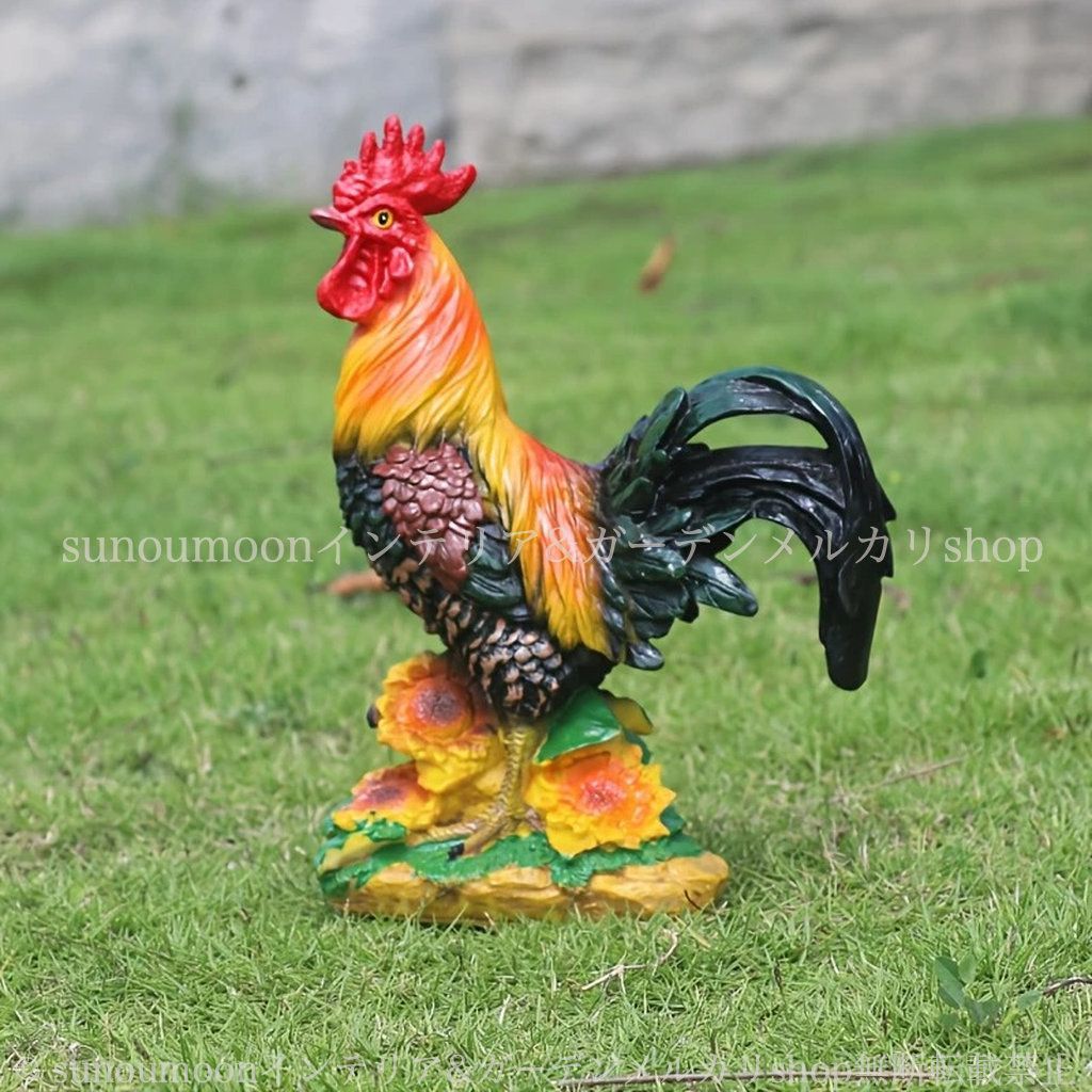 ガーデンインテリア ガーデン 動物 ニワトリ 鳥 4-7 にわとり オーナメント インテリア 雄 庭の装飾 ガーデニング オス おしゃれ 置物 お洒落 リアル 雑貨 ガーデンオブジェ 樹脂 ガーデン雑貨