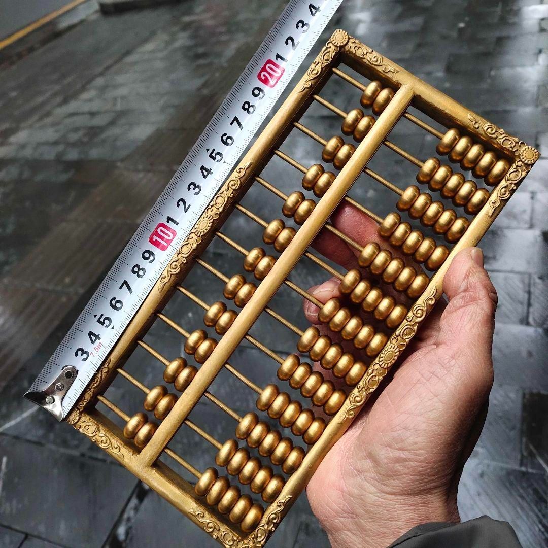 銅のそろばん 書道具 文房具 現代工芸品 美術品 置物 中国美術 そろばん 古