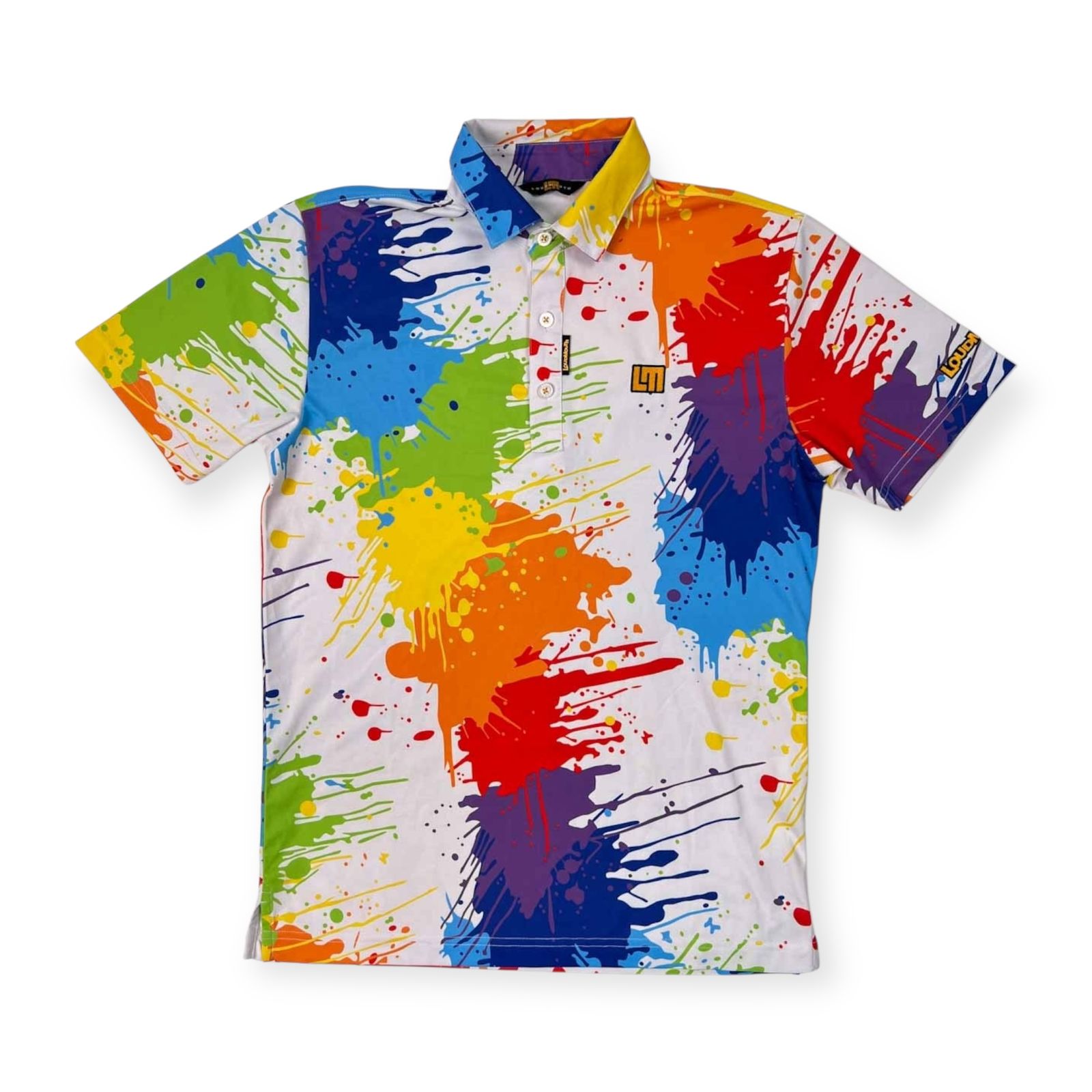 LOUD MOUTH ラウドマウス ペイント 総柄 半袖 ドライ ポロシャツ