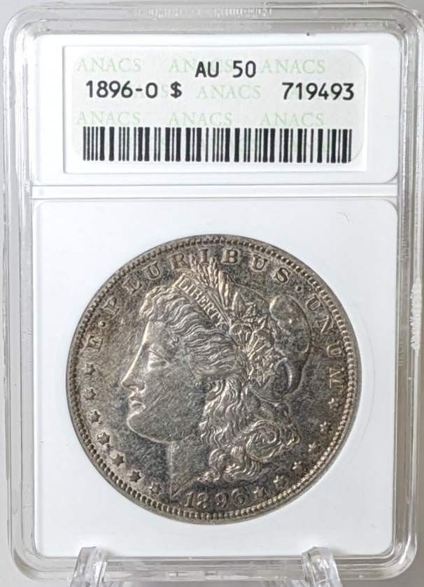 1896-O $1 ANACS AU 50