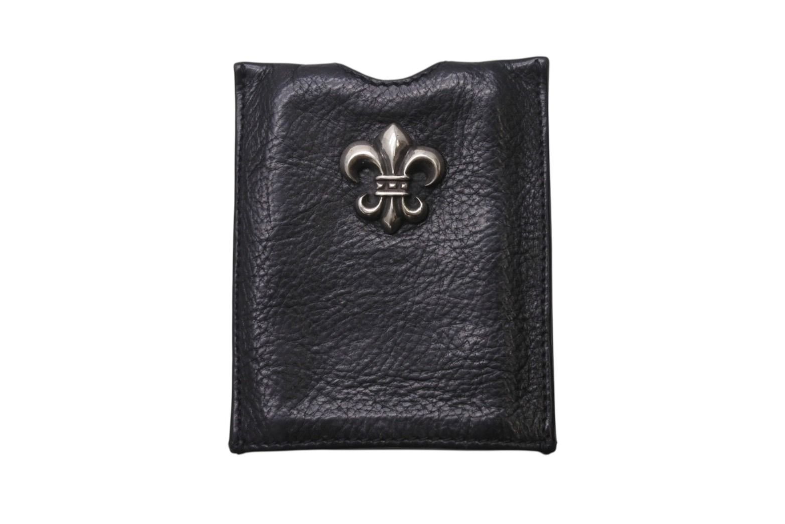 CHROME HEARTS LA マックスフィールド クロムハーツ カードケース ブラック レザー 4b001791