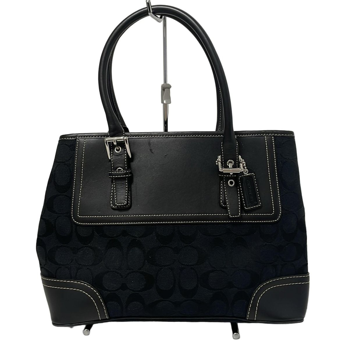 美品 COACH シグネチャーハンドバッグ 黒 COACH - 国内正規品美品 COACHコーチ シグネチャーハンドバッグ