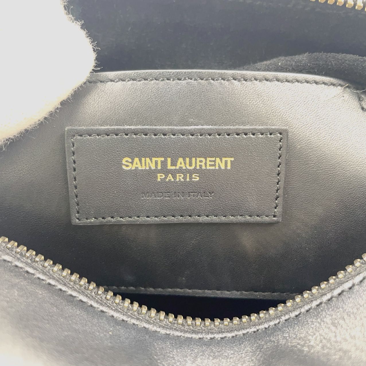 SAINT LAURENT PARIS ベイビーダッフル ミニボストン　2WAY レザー ブラック ハンドバッグ ゴールド 330958C