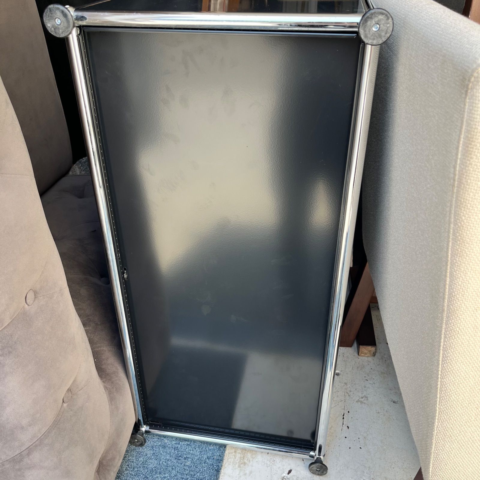 取付無料！USMハラー 1列2段 ブラックモダンシェルフ キャビネット✨