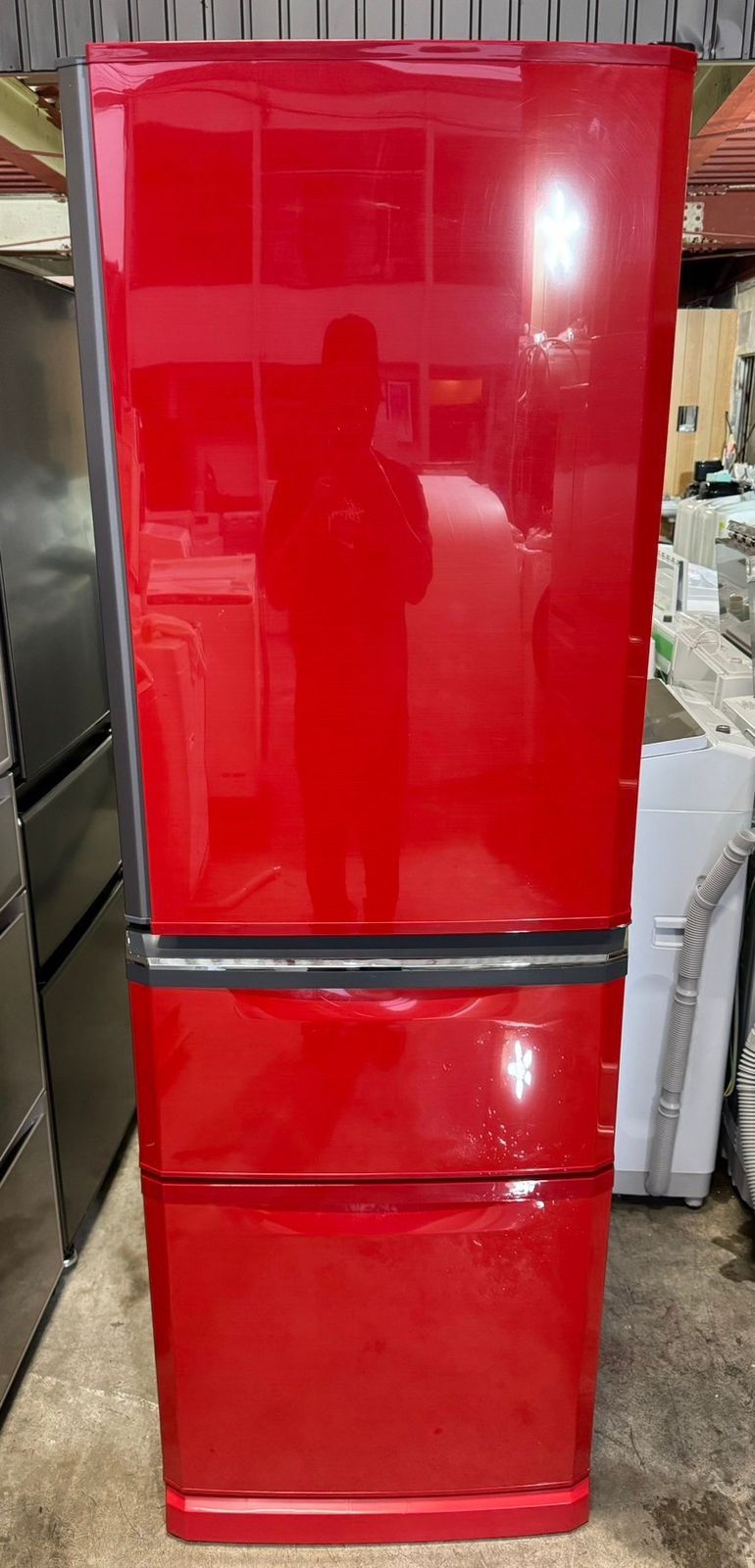 大阪限定配送☆3ヶ月保証付き☆冷凍冷蔵庫☆2014年☆三菱☆MR-C37EY-R