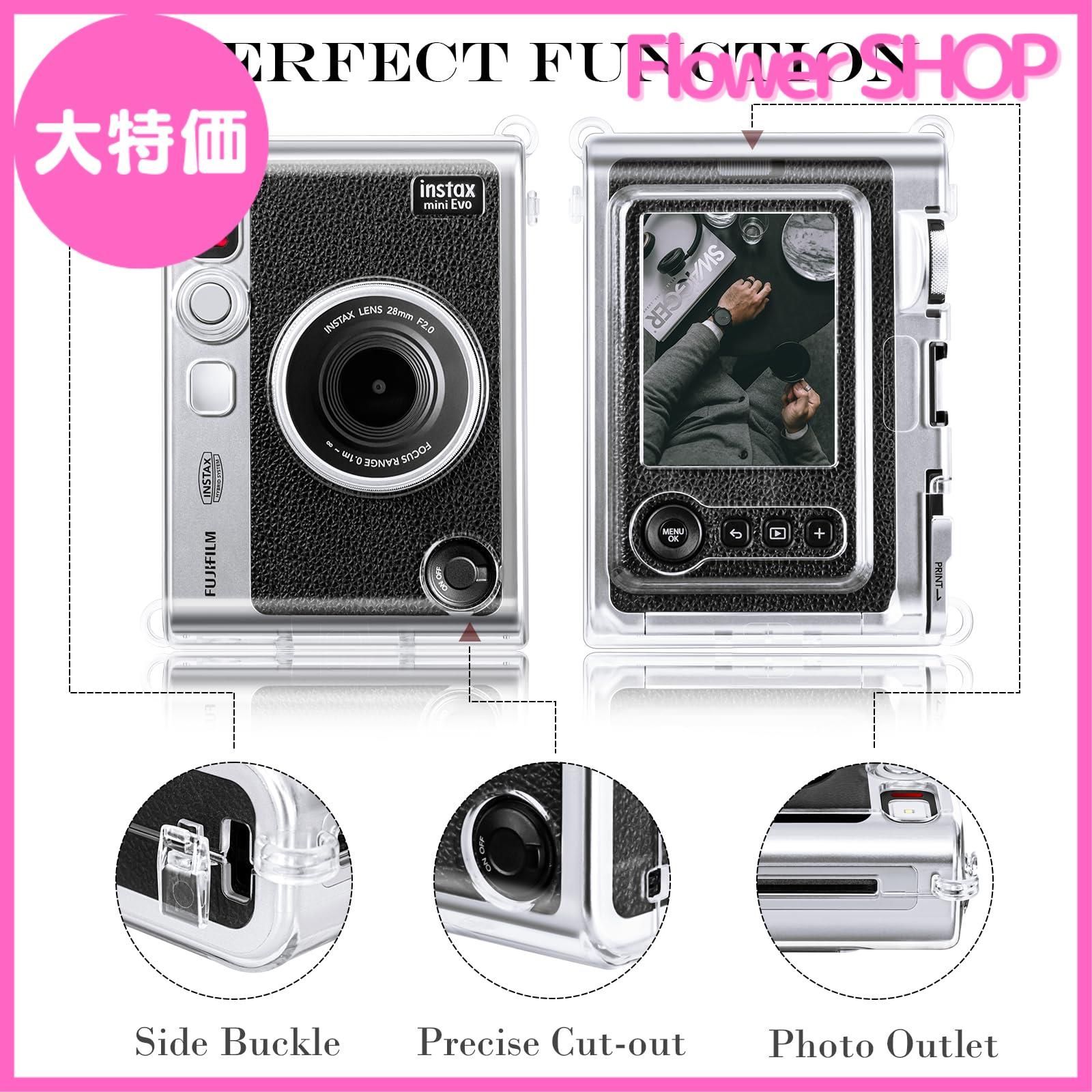 大特価】Rieibi FUJIFILM instax mini Evo透明ケースショルダーストラップ付き チェキEvo カメラケース チェキエボケース  カメラ保護バッグ instax mini Evoケース ハード 傷つけ防止 軽量 全面保護 クリスタルシ - メルカリ