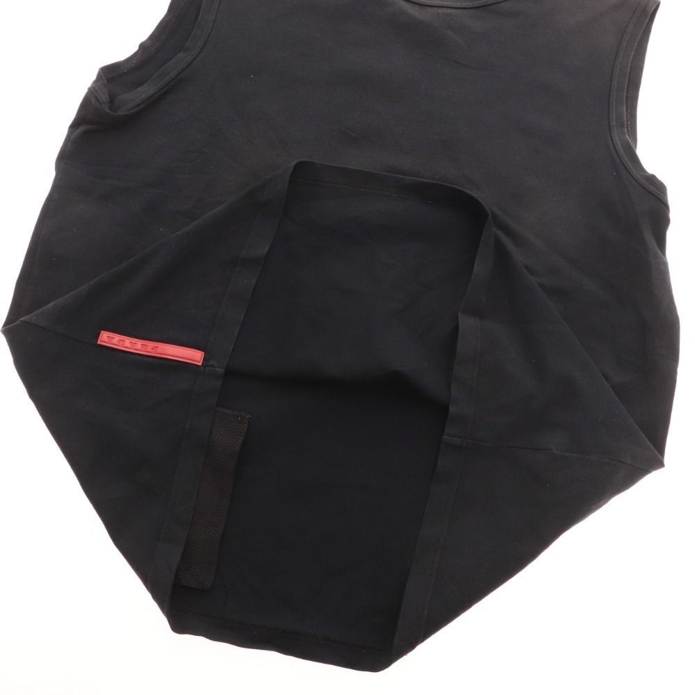 PRADA sports プラダスポーツ ノースリーブ カットソー ブラック L 極美品 プラダスポーツ ノースリーブ Tシャツ コットン100