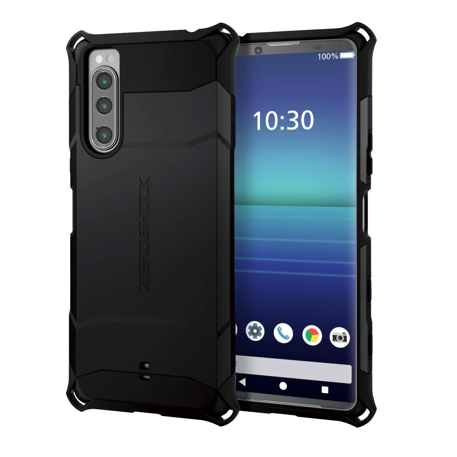 エレコム Xperia 5 II ケース ハイブリッド ZEROSHOCK 耐衝撃 スタンダード ブラック PM-X203ZEROBK 