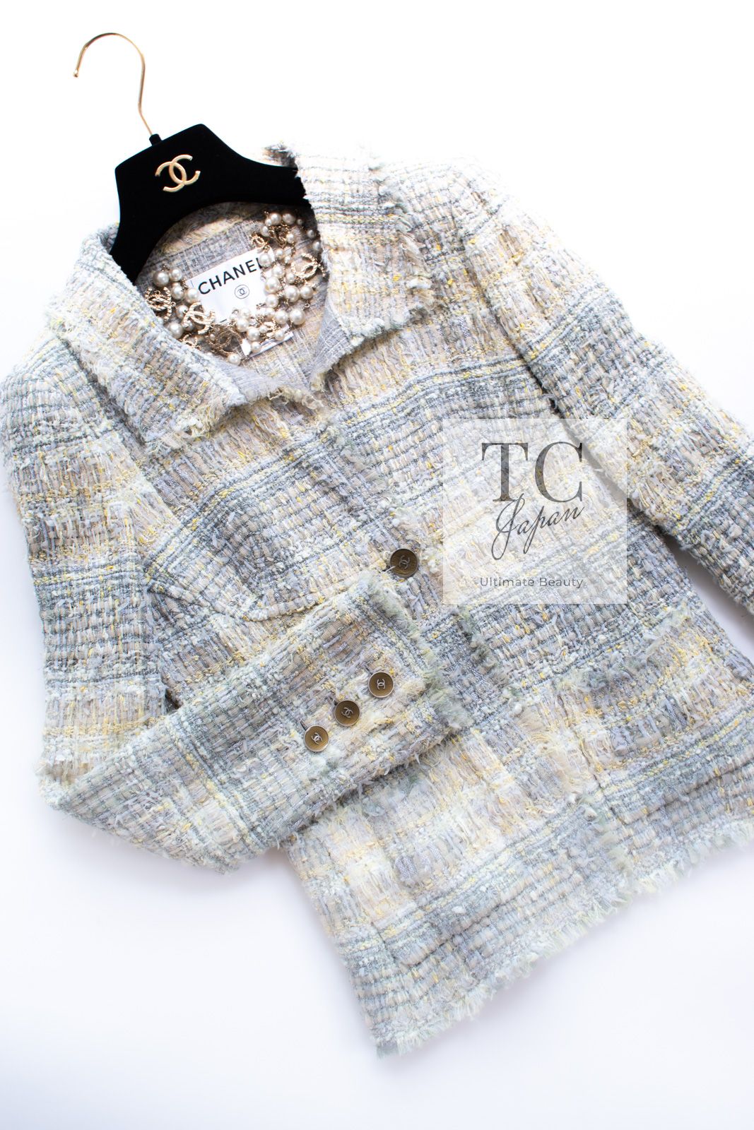CHANEL グレー✖️イエロー　36 シャネル ジャケット CHANEL グレー イエロー ミント 春夏
