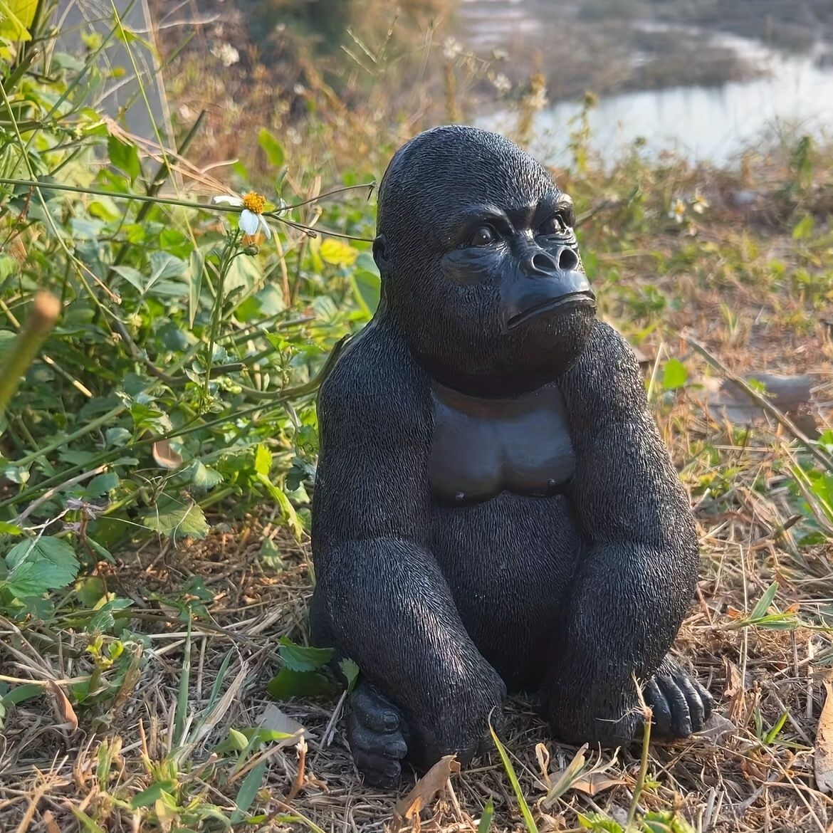 置物 オブジェ ガーデンオーナメント ゴリラ ごりら 屋外 屋内 インテリア 玄関 リビング ダイニング 装飾 庭 ガーデニング 装飾 ガーデン リアル ユニーク ギフト インテリア用品 贈り物 雑貨