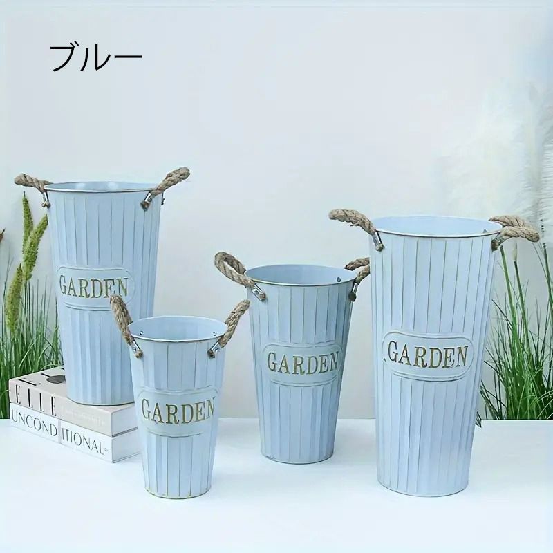屋外ガーデン用アイアンフラワーバケット