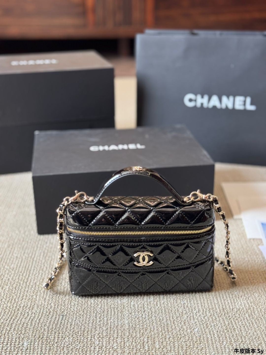 【25C★高級感あるブラックカラー】シャネル ジュエリーボックス 今日特価】CHANEL 25C シャネル 25C ハンドル ボックス バッグ