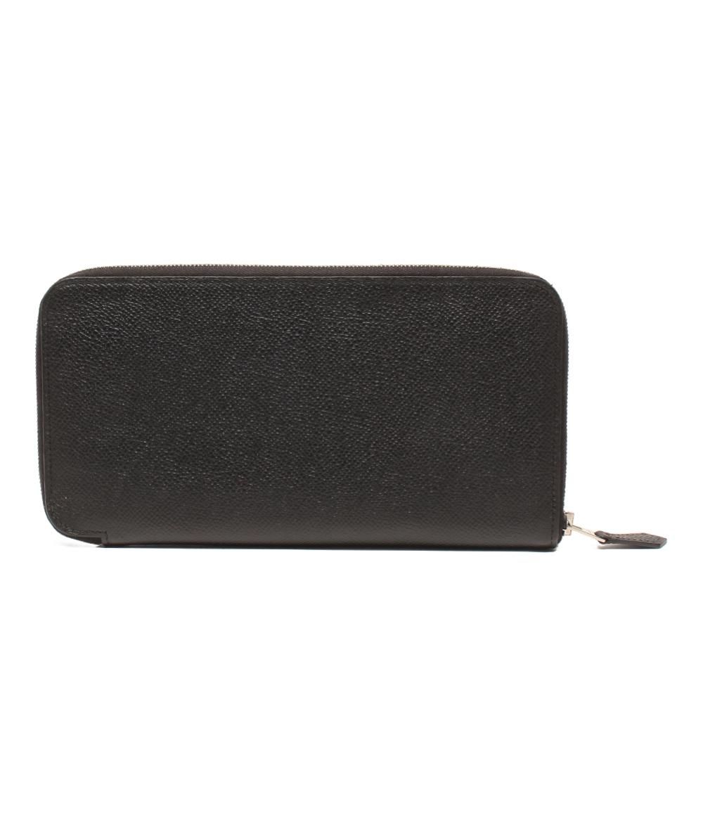 エルメス ラウンドファスナー長財布 Z刻印 シルバー金具 オールレザー アザップロング メンズ HERMES