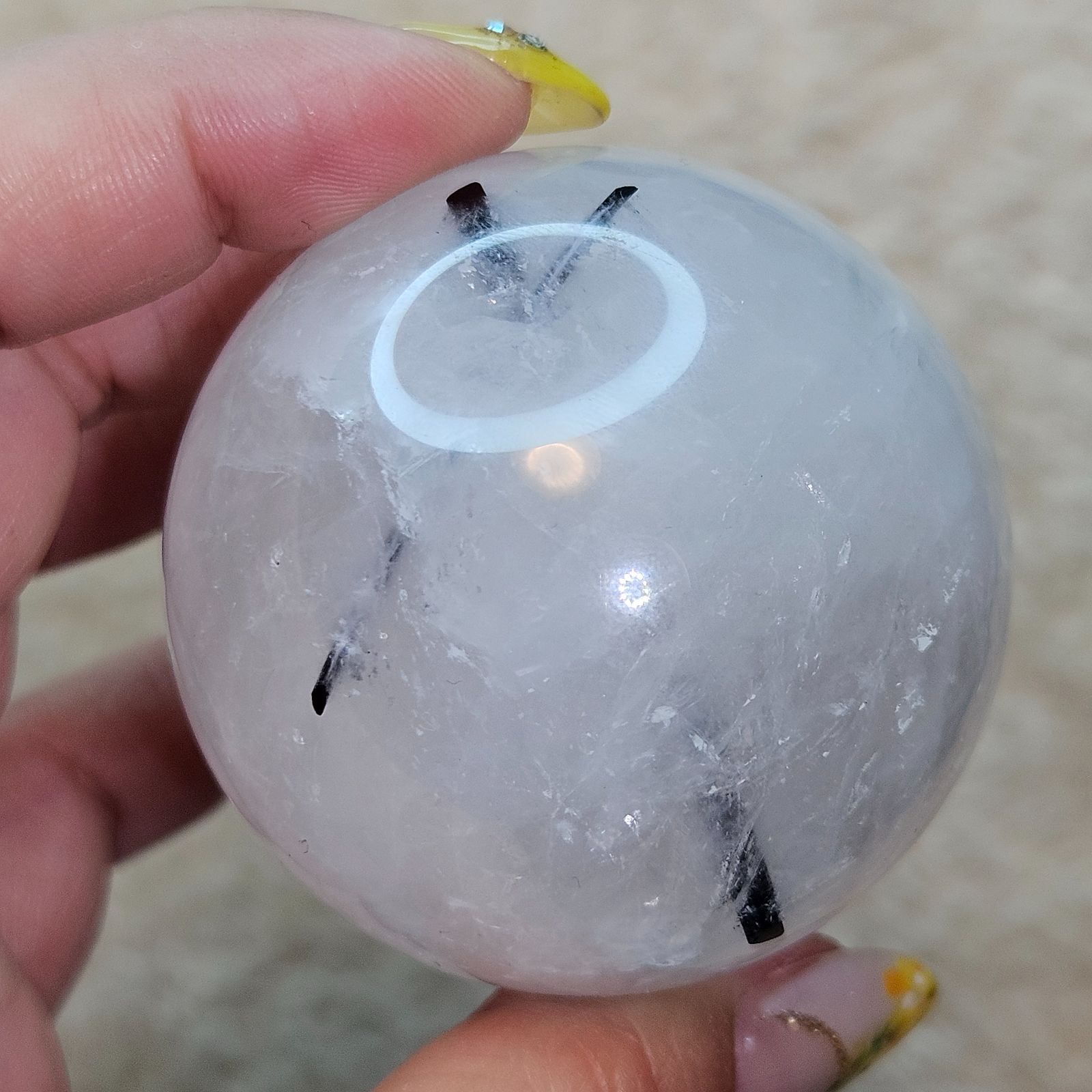 ブラックトルマリンインクォーツ スフィア ブラックトルマリンインクォーツ スフィア