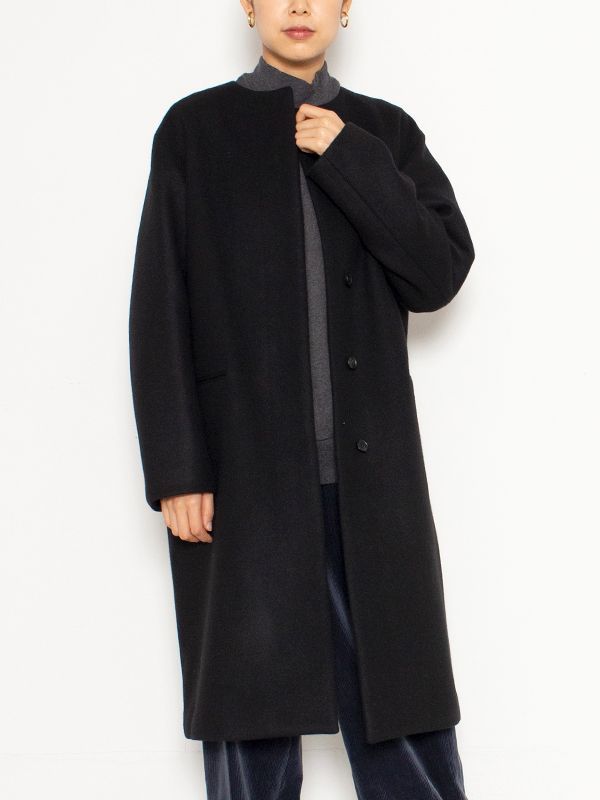 未使用に近い YLEVE ウール100% 美シルエット メルトンウールコート