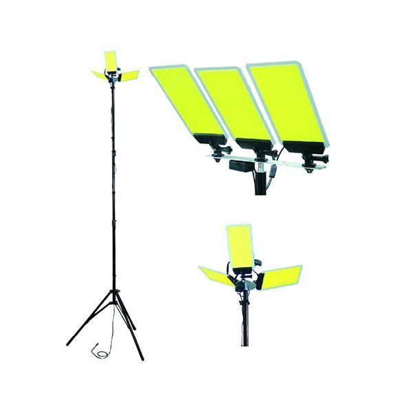 YAZAWA 3灯式スタンドパネルライト 調光 赤外線リモコン付 SL007