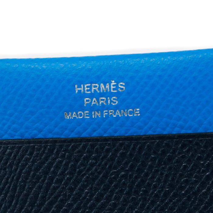 エルメス HERMES MC2 ガマ エプソン (レザー) A刻印 2017年 カードケース パスケース 定期入れ メンズ レディース ネイビー / ブルー 新品同様 中古 mbc19010