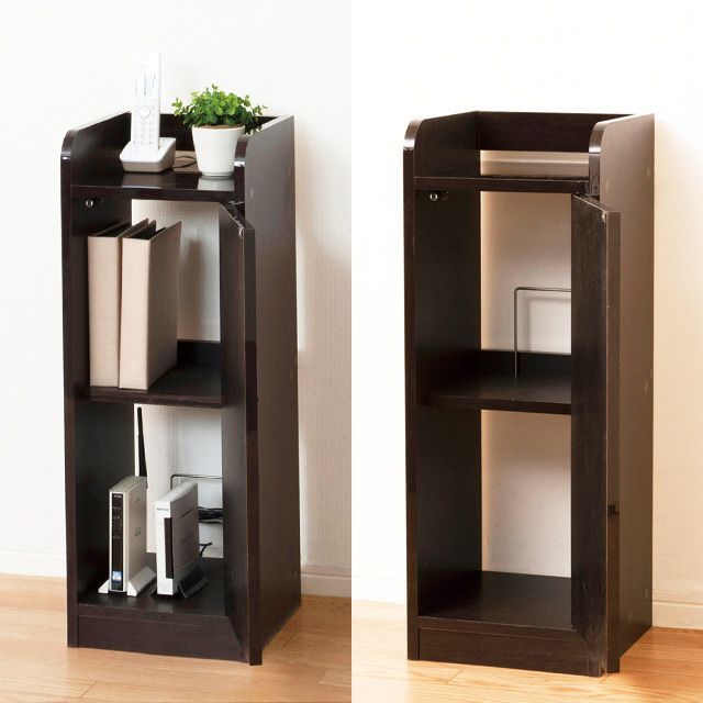 鏡面モデム収納ラック (ホワイト) (ブラウン)21329-21330 クロシオ