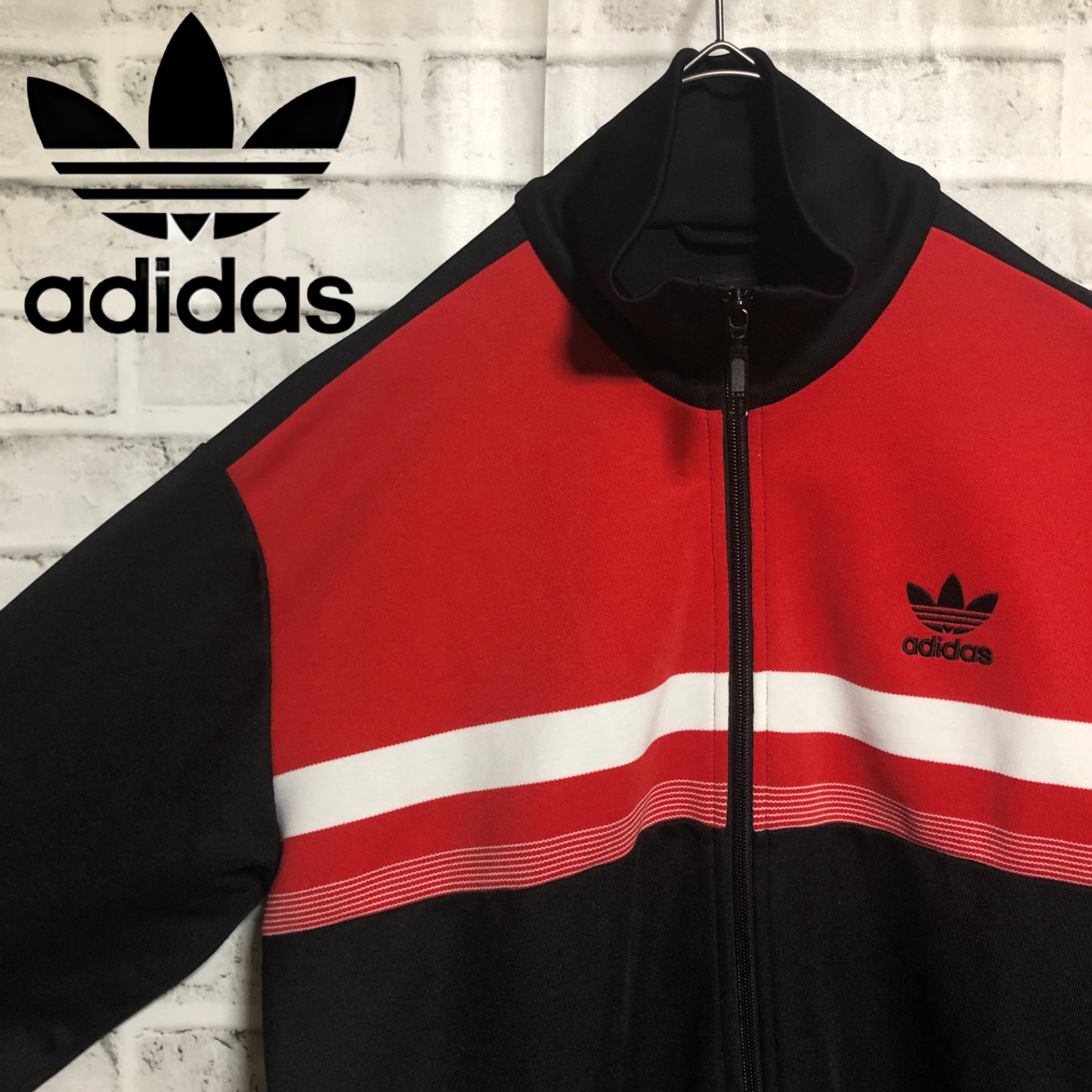 パステルオリーブ 希少 Vintage adidas／ベロア トラックジャケット