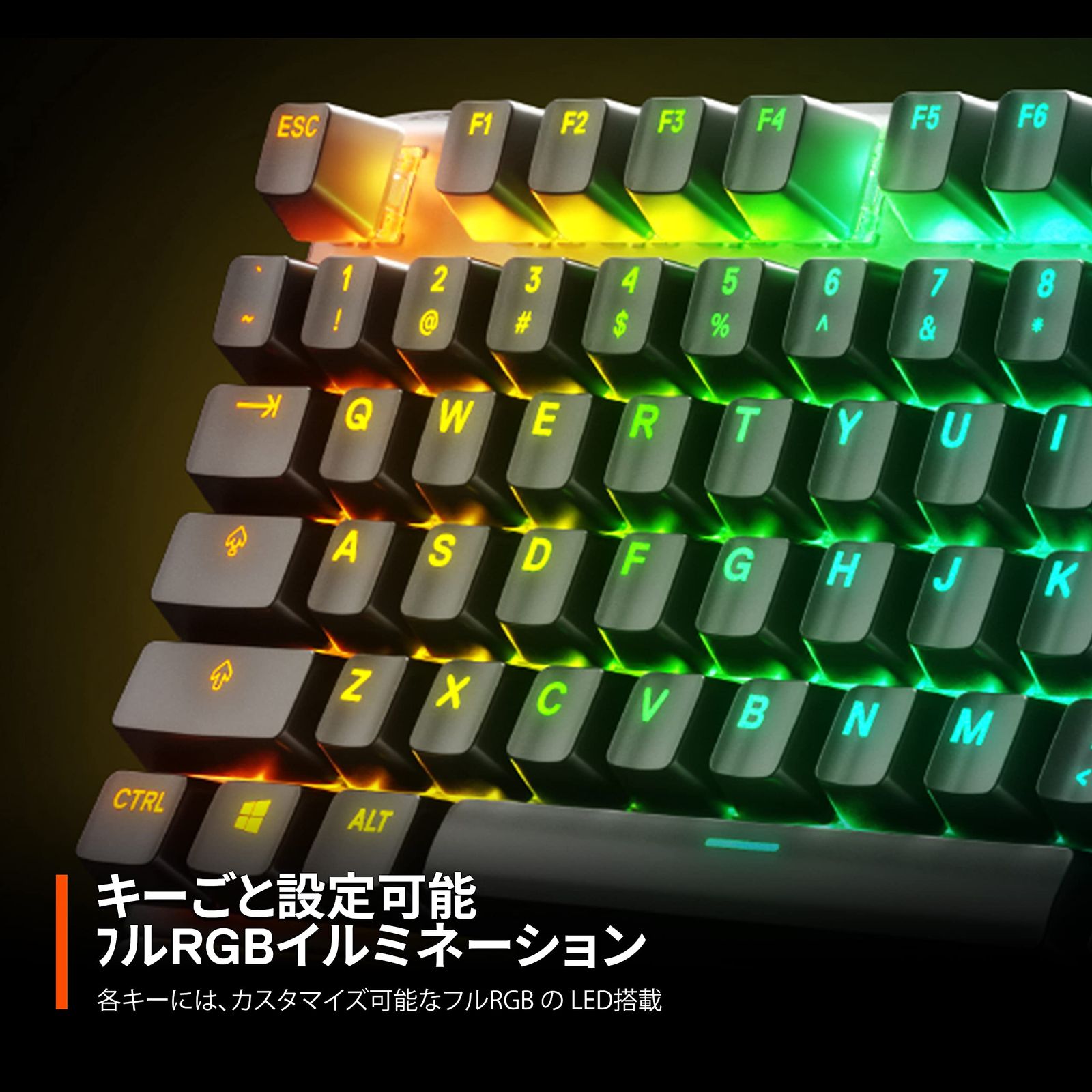 SteelSeries ゲーミングキーボード テンキーレス 有線 日本語