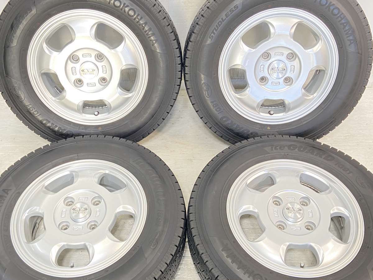 165/80R14 97/95LT nヨコハマ アイスガード iG91 n　 VICENTE n14x5.0 42 114.3-4穴 n中古タイヤ スタッドレスタイヤ ホイールセット 4本セットn w14240202007