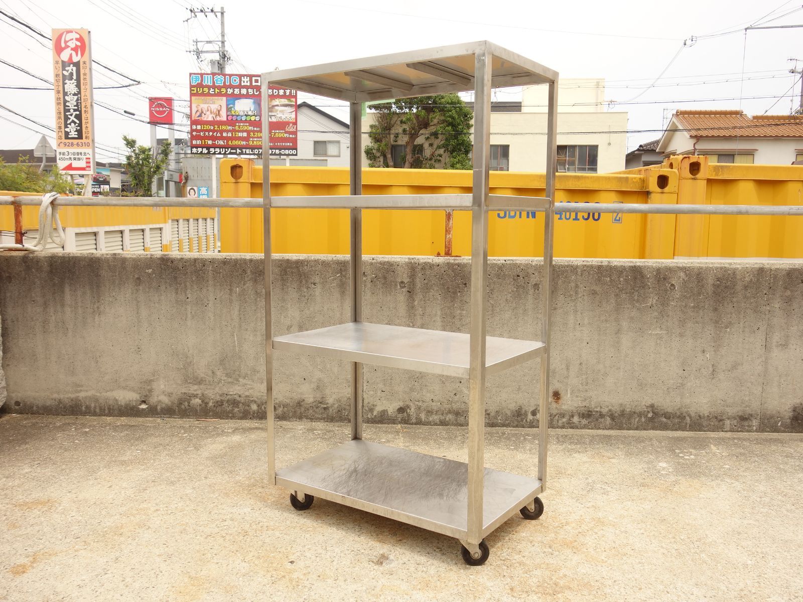 K▽作業台 ラック シェルフ カート キャスター ステンレス (Fe1906)