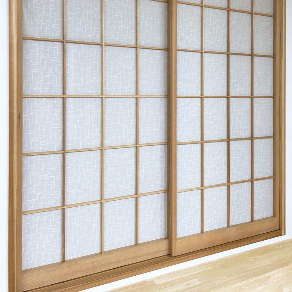 【数量限定】花粉キャッチ 断熱 遮熱 採光性 破れない障子紙 通気性 2枚入り】33011 作業簡単 絣 日本製 カエイレース(Kaei-lace)【障子に貼るレース