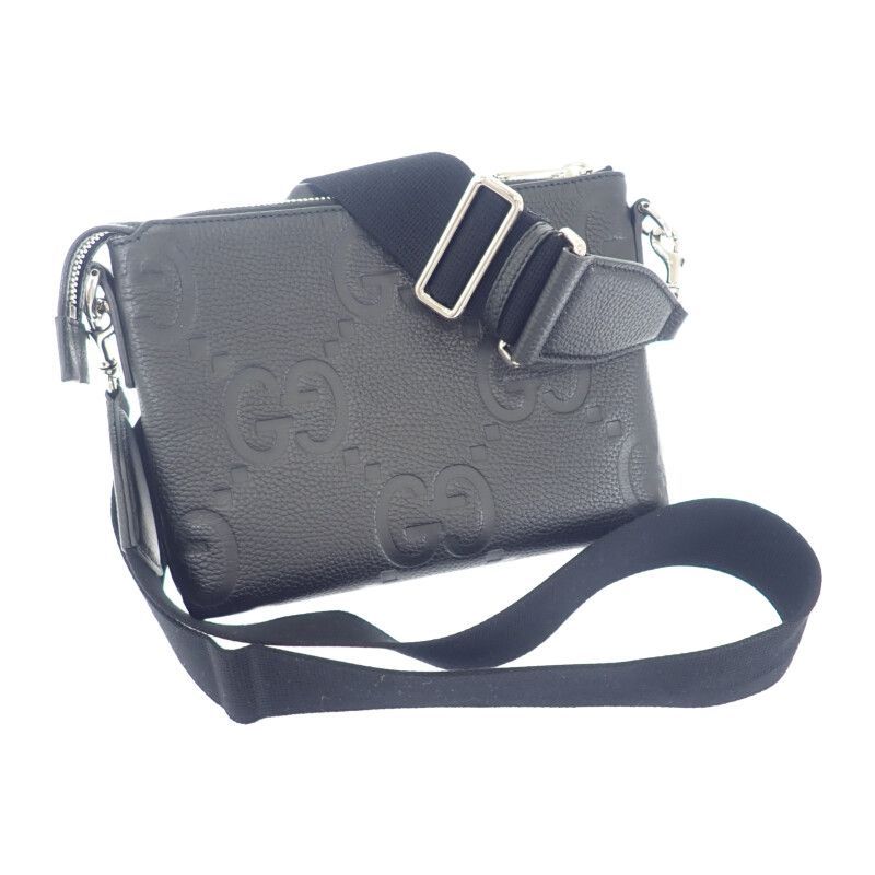 グッチ GUCCI ジャンボGG スモール メッセンジャーバッグ 761747_AABY7_1000 ショルダーバッグ レザー ブラック メンズ