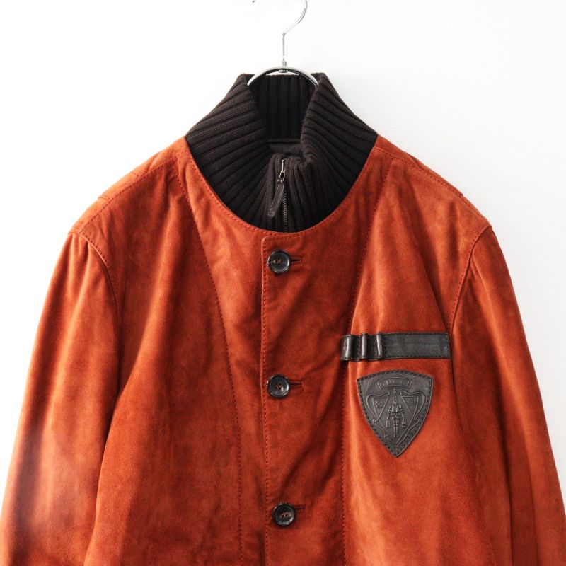 90s Archive GUCCI by Tom ford Suede Leather Military Blouse