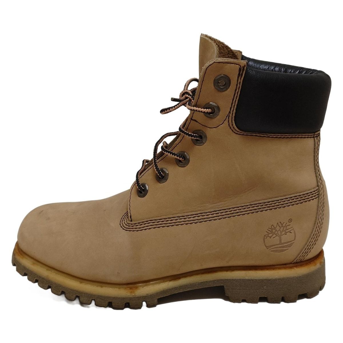 Timberland ティンバーランド ショートブーツ 6 1|2 レディース - ベージュ×ダークブラウン レザー