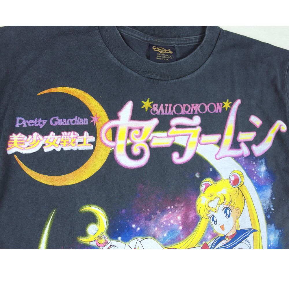 260☆美少女戦士 セーラームーン Tシャツ USA製 アニメ ブラック