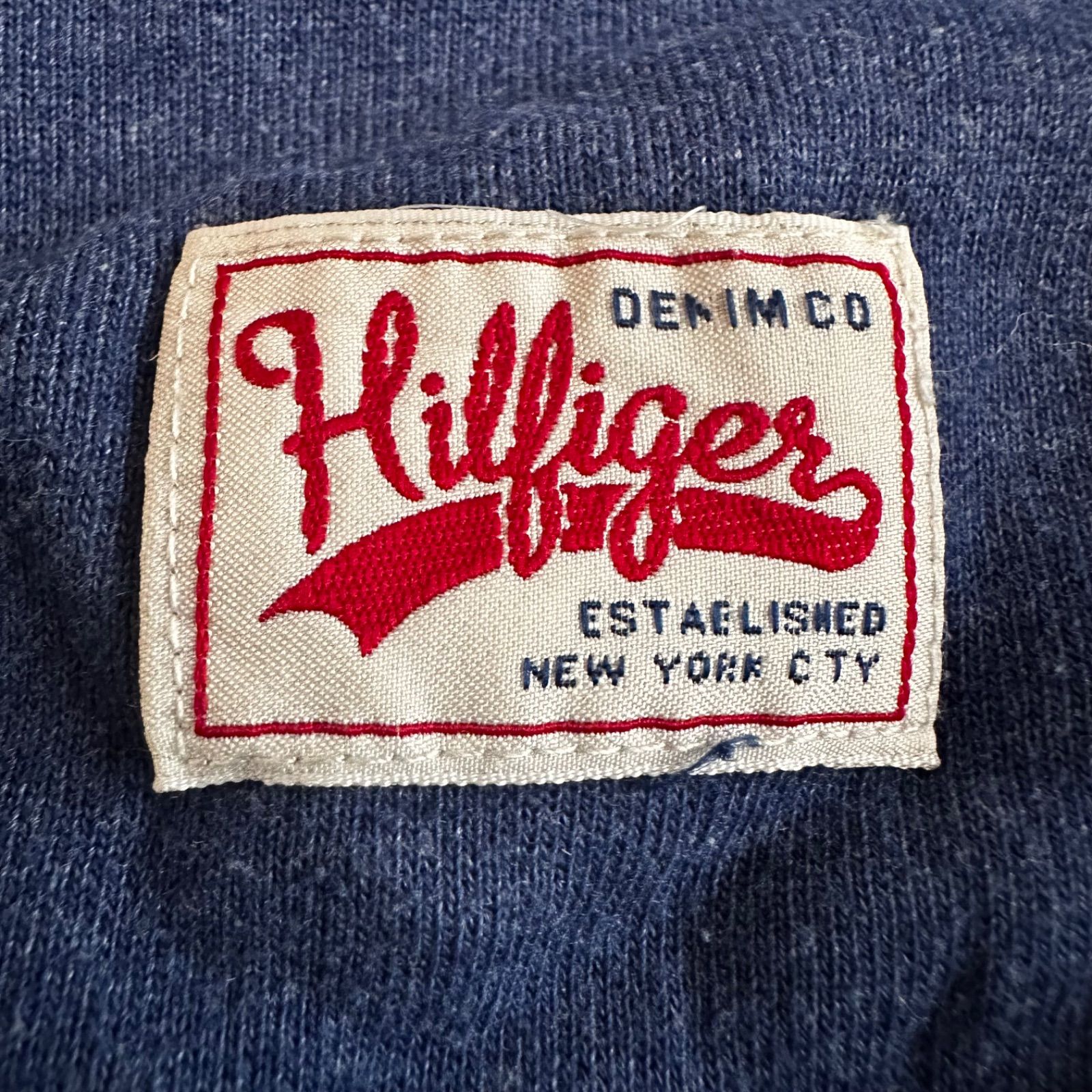 古着　HILFIGER DENIM フードパーカー　アメリカ　USA ネイビー　メンズ　レディース　Lサイズ