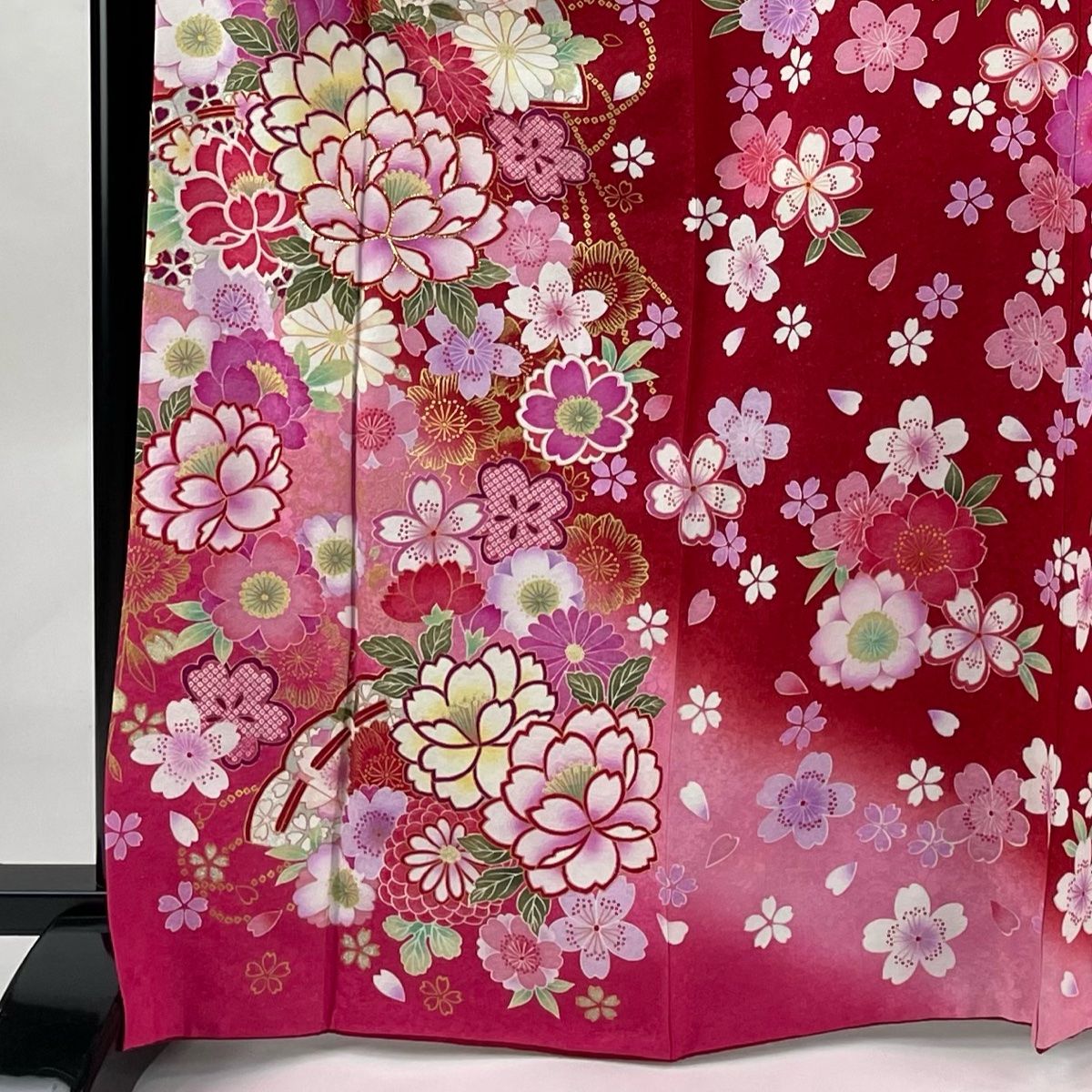 訪問着 身丈160.5cm 裄丈67.5cm L 袷 前田仁仙 紬地 落款 草花 幾何学  