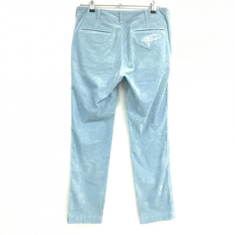 ビームスゴルフ コーデュロイパンツ ライトブルー系 ロゴ刺しゅう