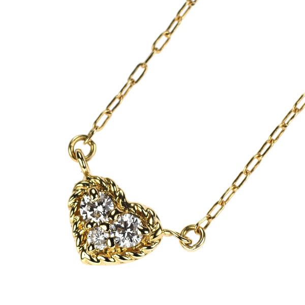 K18YG ダイヤモンド ペンダントネックレス 0.07ct ハート FORTGASGNV_COM_BR