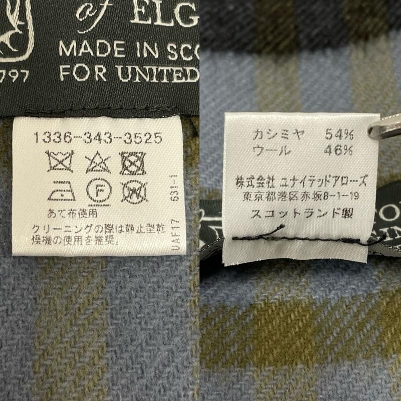  JOHNSTONS OF ELGIN ジョンストンズオブエルガン ストール カシミヤ混 マフラー タータン チェック 大判 フリンジ ストール 小物