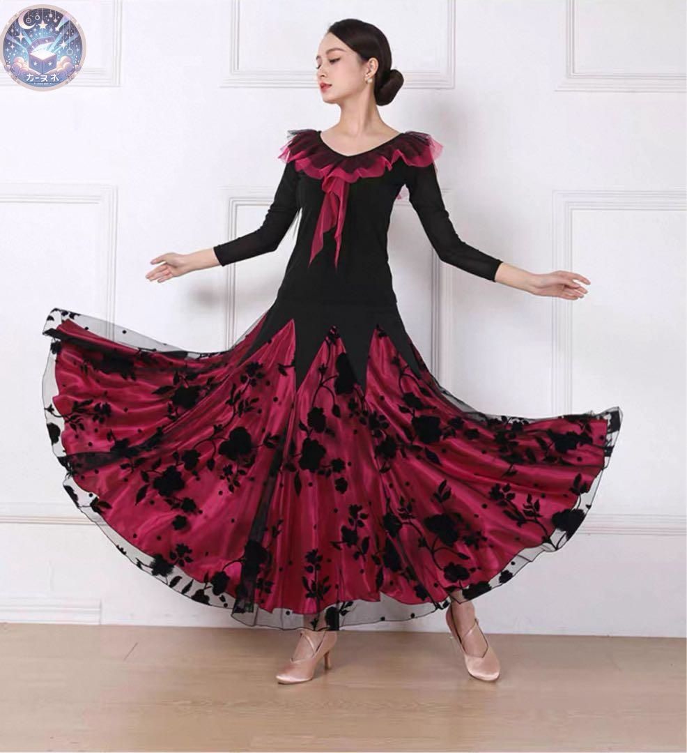 新品/即納/匿配】社交ダンスセットアップ/ダークバイオレットブルー系