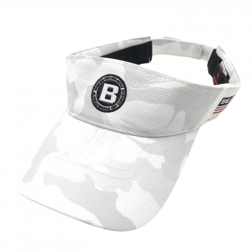 超 ブリーフィング サンバイザー 白×ライトグレー カモフラ調 迷彩 サイドメッシュ ゴルフウェア BRIEFING