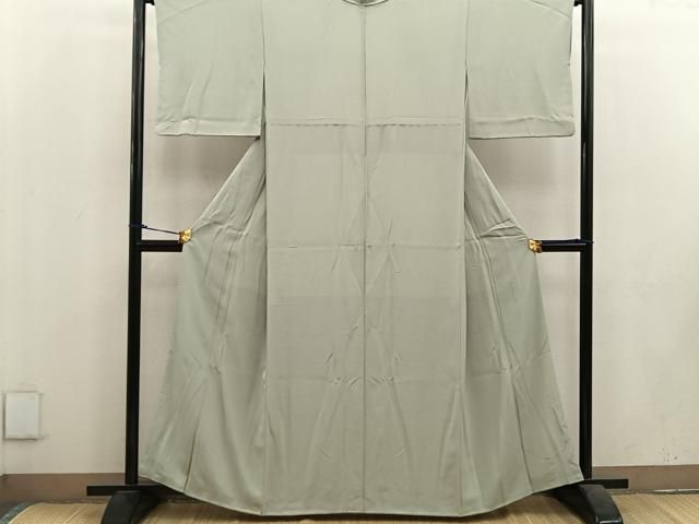 平和屋着物□上質な色無地 作家物 柳茶色 正絹 逸品 未使用