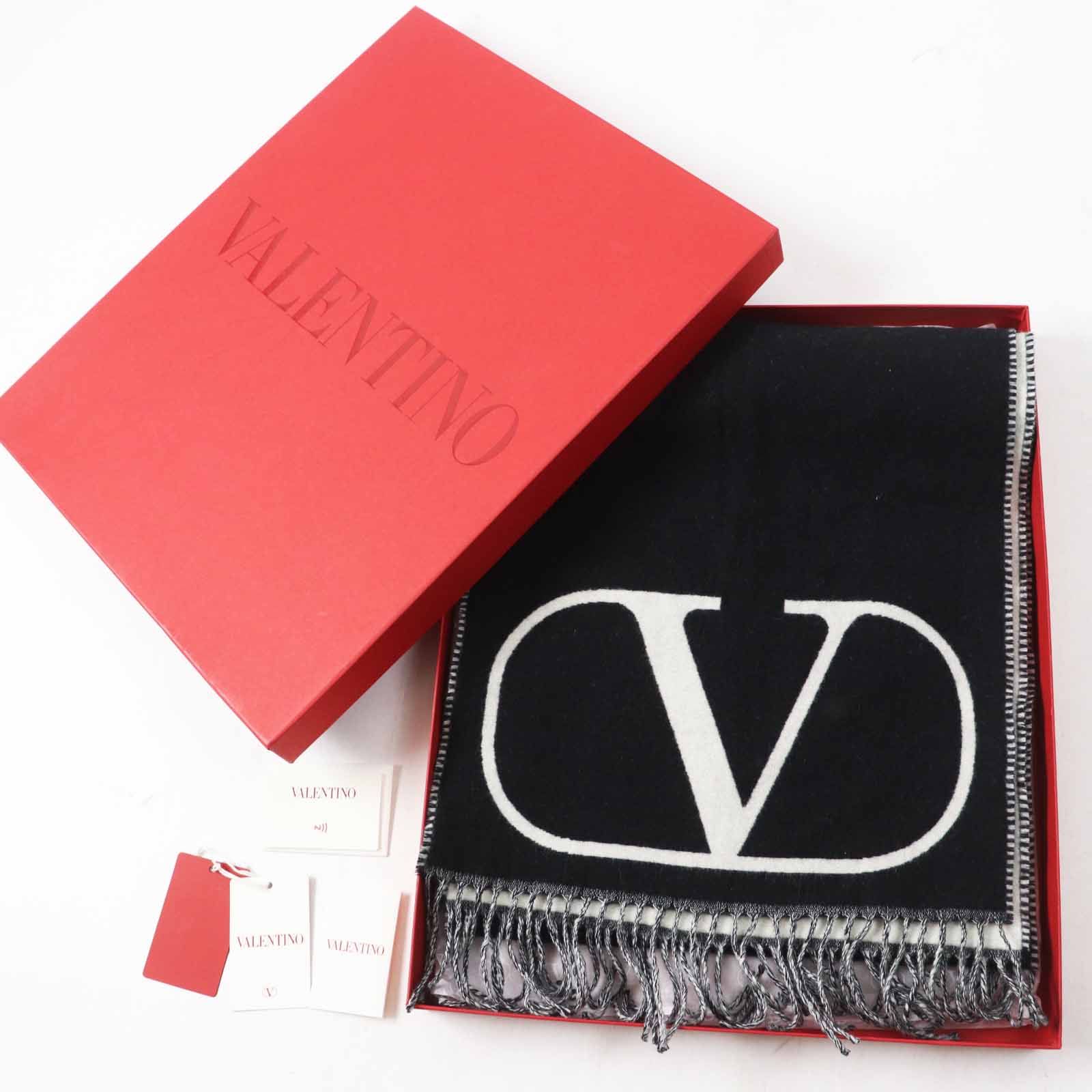 VALENTINO ヴァレンティノ正規 イタリア製 ウールカシミヤロゴマフラー
