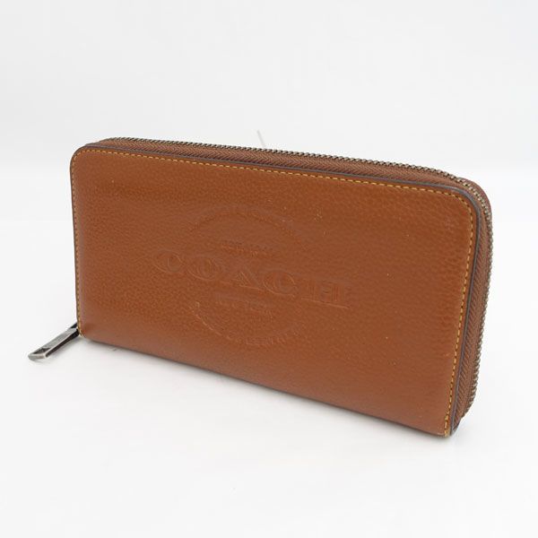 COACH / コーチ ラウンドファスナー長財布 ロゴ ブラウン F24648 【財布/サイフ/ウォレット/wallet/コイン】 ブランド【中古】 